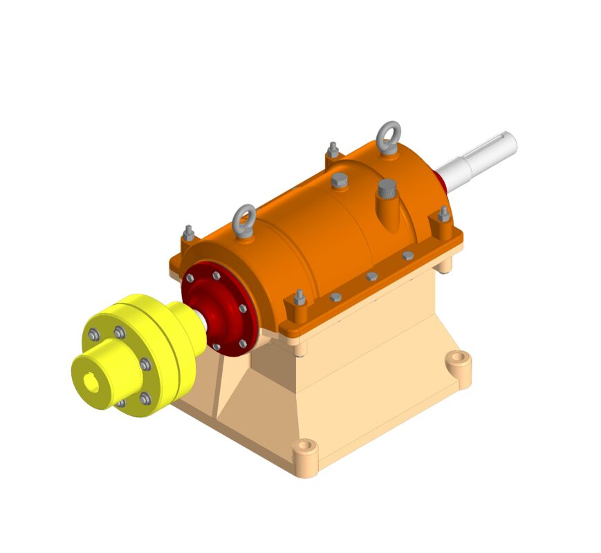 3D модель Ходовая часть дымососа ДН-6.3 вентилятора ВДН-6.3