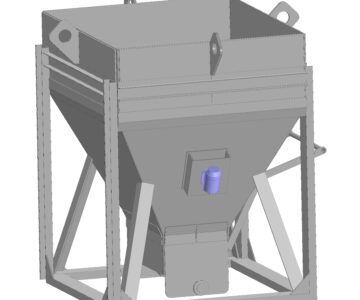 3D модель Емкость для бетона V=2,5м3 прямоугольного сечения с вибратором, грузоподъемностью Q=6.3т.