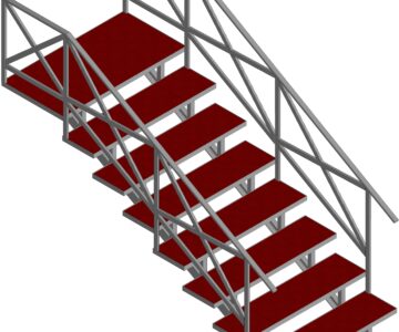 3D модель Лестница металлопрофиля с плиткой