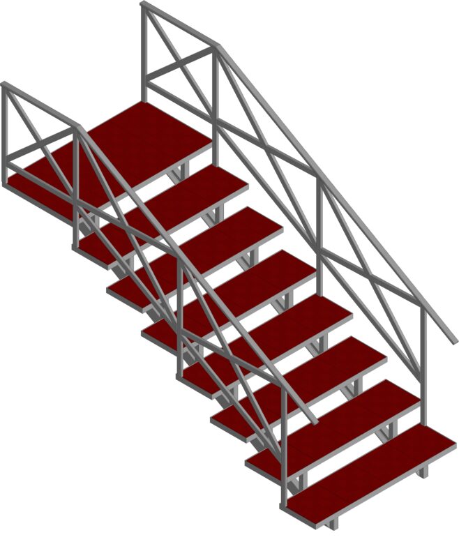 3D модель Лестница металлопрофиля с плиткой