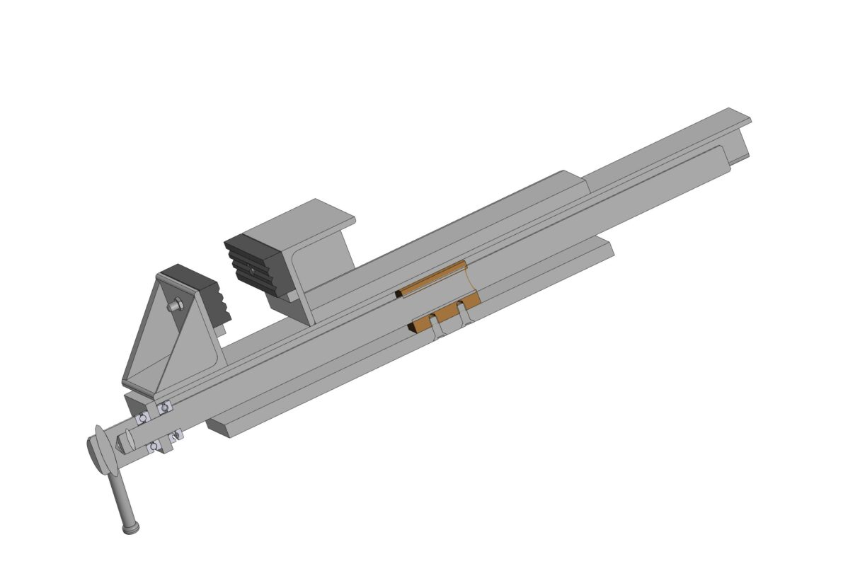 3D модель Тиски самодельные - ход подвижной губки около 300 мм
