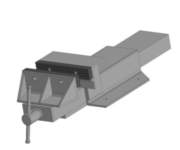 3D модель Тиски самодельные - ход подвижной губки около 300 мм