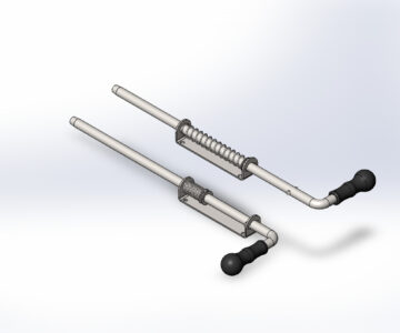 3D модель Засов гаражный 045 (Ф16П/А 420мм) правый и левый