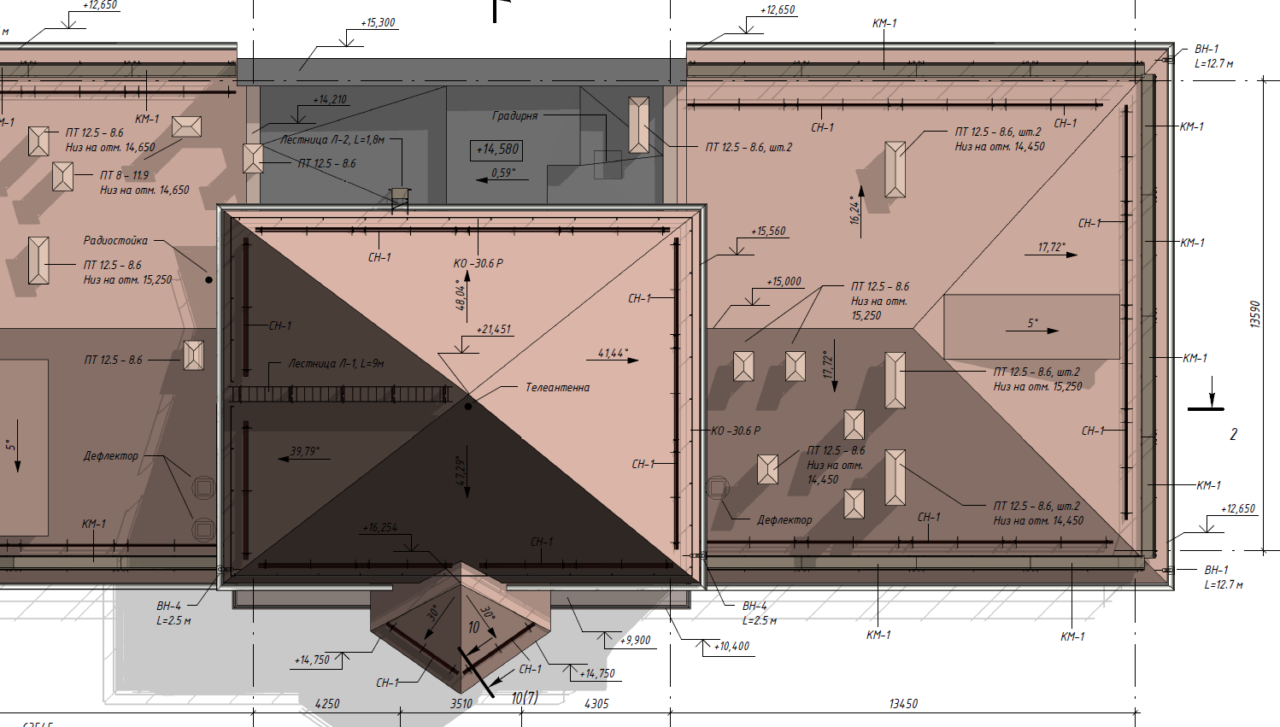 Чертеж BIM модель раздела АР ремонтируемого здания больницы