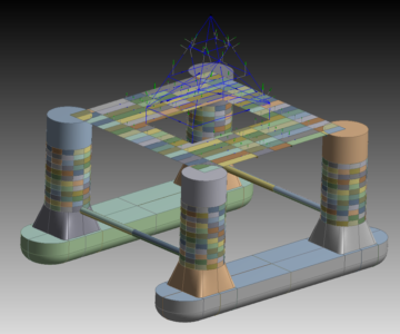 3D модель Полупогружная нефтяная платформа