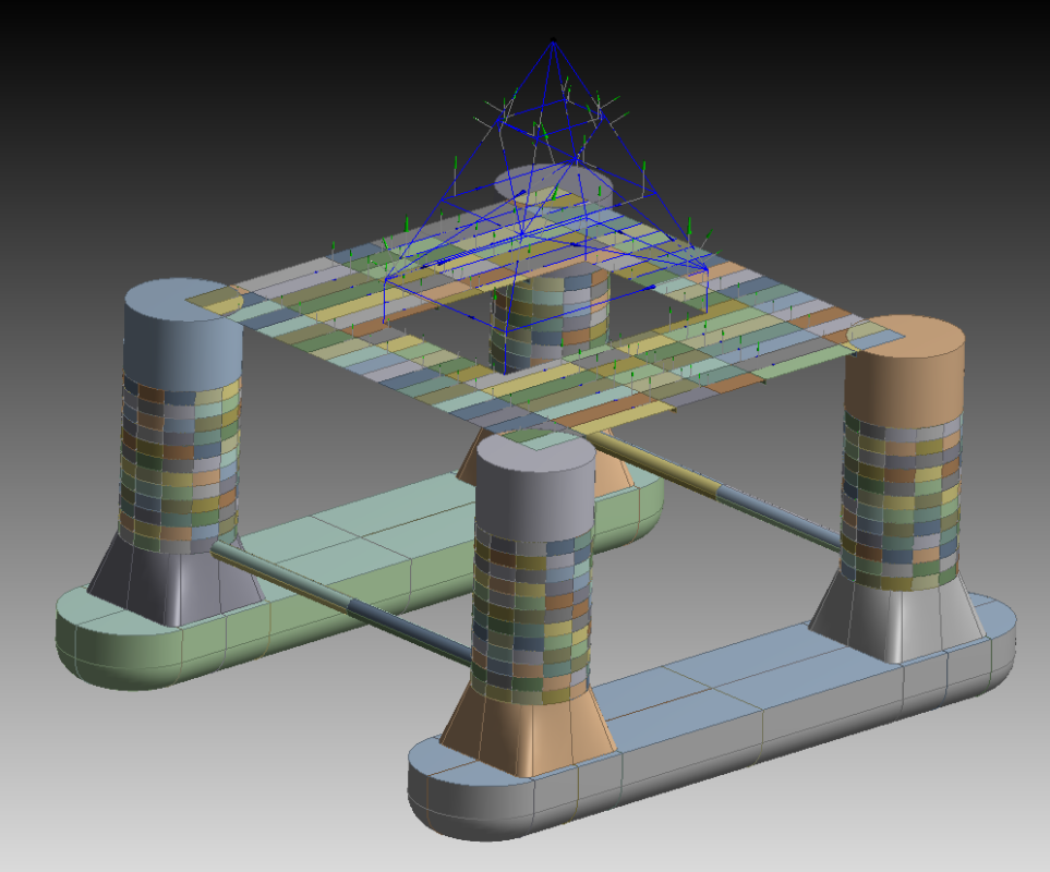 3D модель Полупогружная нефтяная платформа