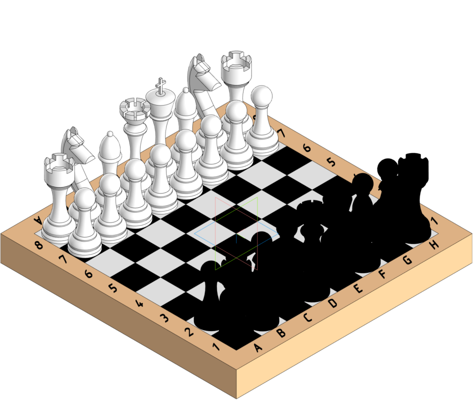 3D модель 3д модели шахматной доски и самих шахмат