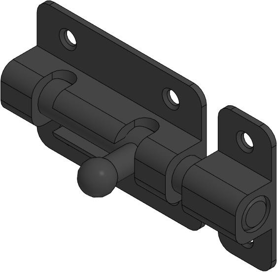 Чертеж Накладной шпингалет 40(57) мм