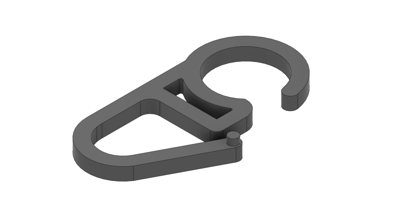 3D модель Крепление шторы (крючок)