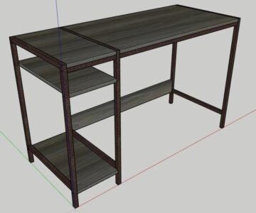 3D модель 3D модель компьютерного стола 1200*500*750 мм