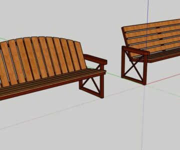 Чертеж Скамья в двух исполнениях