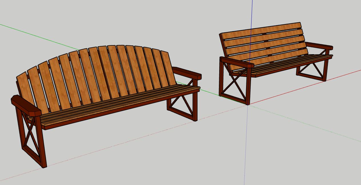Чертеж Скамья в двух исполнениях