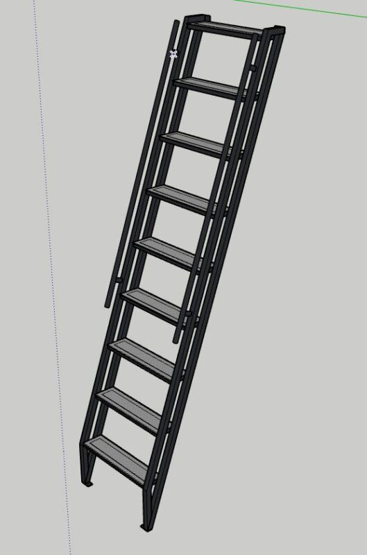Чертеж Лестница для погреба, гаража, подвала