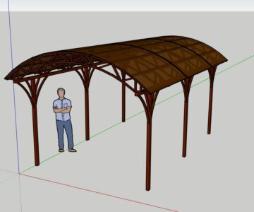 Чертеж Арочный навес 6000*2983*3655 мм