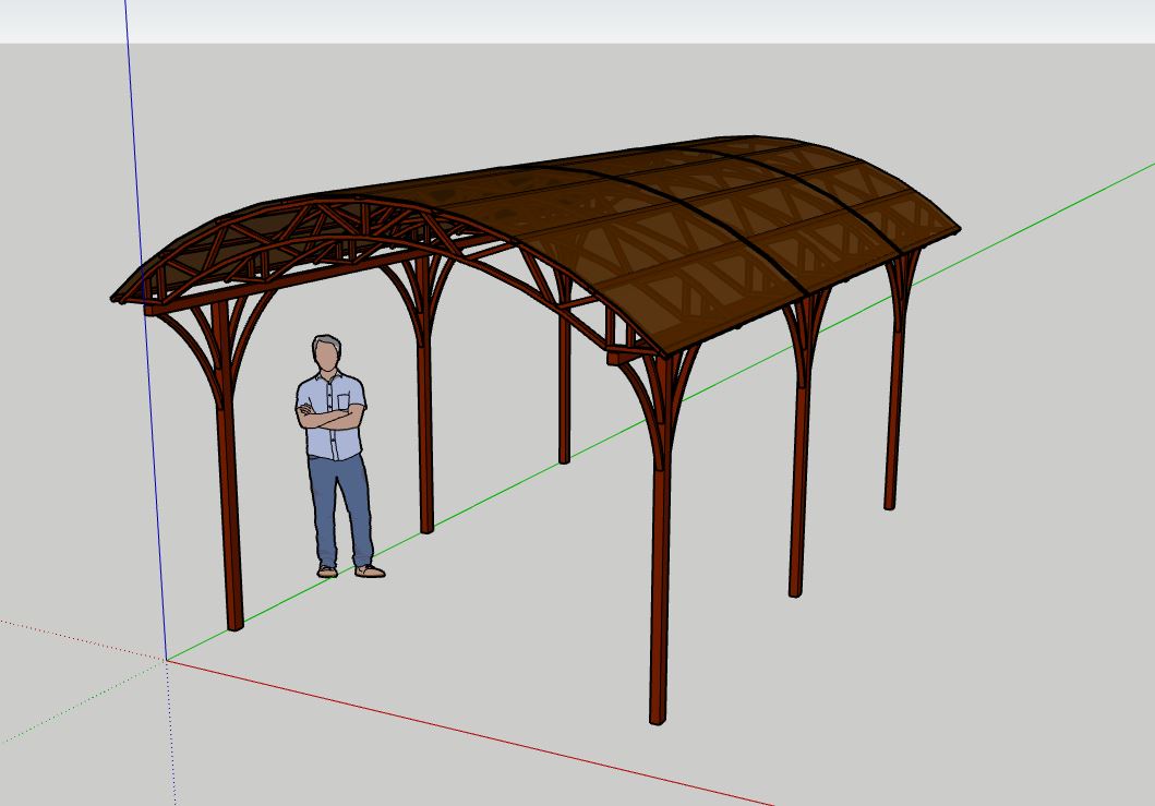Чертеж Арочный навес 6000*2983*3655 мм