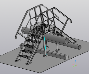 3D модель 3D модель переходного мостика и КМД