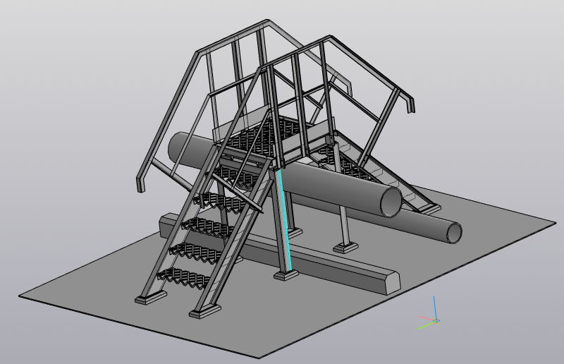 3D модель 3D модель переходного мостика и КМД