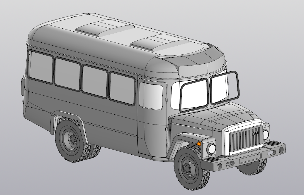 Чертеж Автобус среднего класса КАвЗ 3976