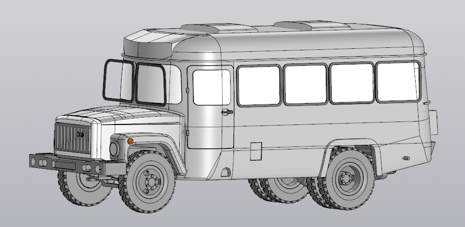Чертеж Автобус среднего класса КАвЗ 3976
