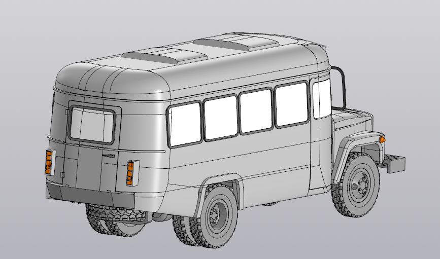 Чертеж Автобус среднего класса КАвЗ 3976