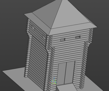 3D модель 3D модель оборонительной башни с воротами