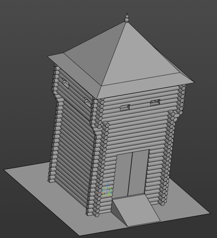 3D модель 3D модель оборонительной башни с воротами