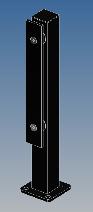 3D модель Стойка для стеклянного лестничного ограждения 40х40х400