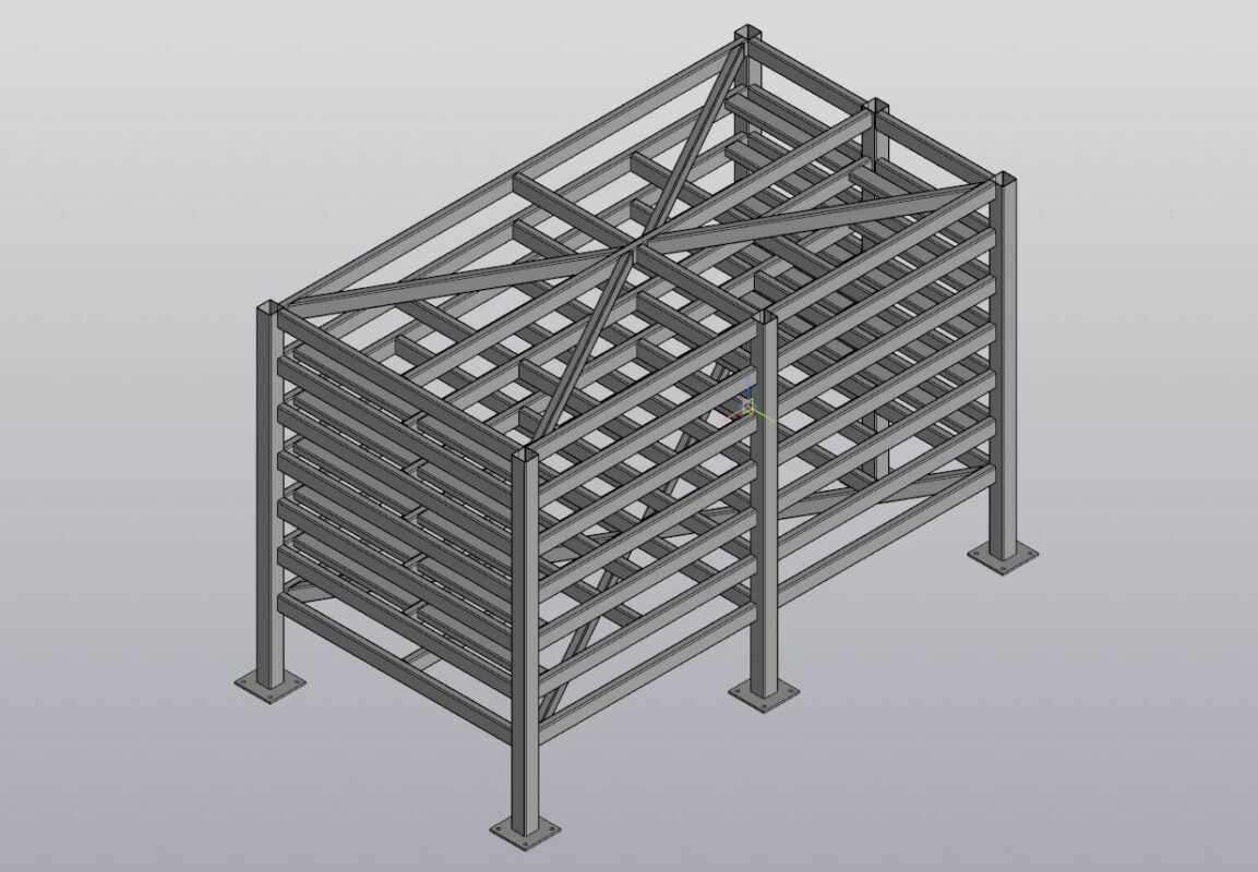 Чертеж Стеллаж для листового материала 2880х1630х1830 мм