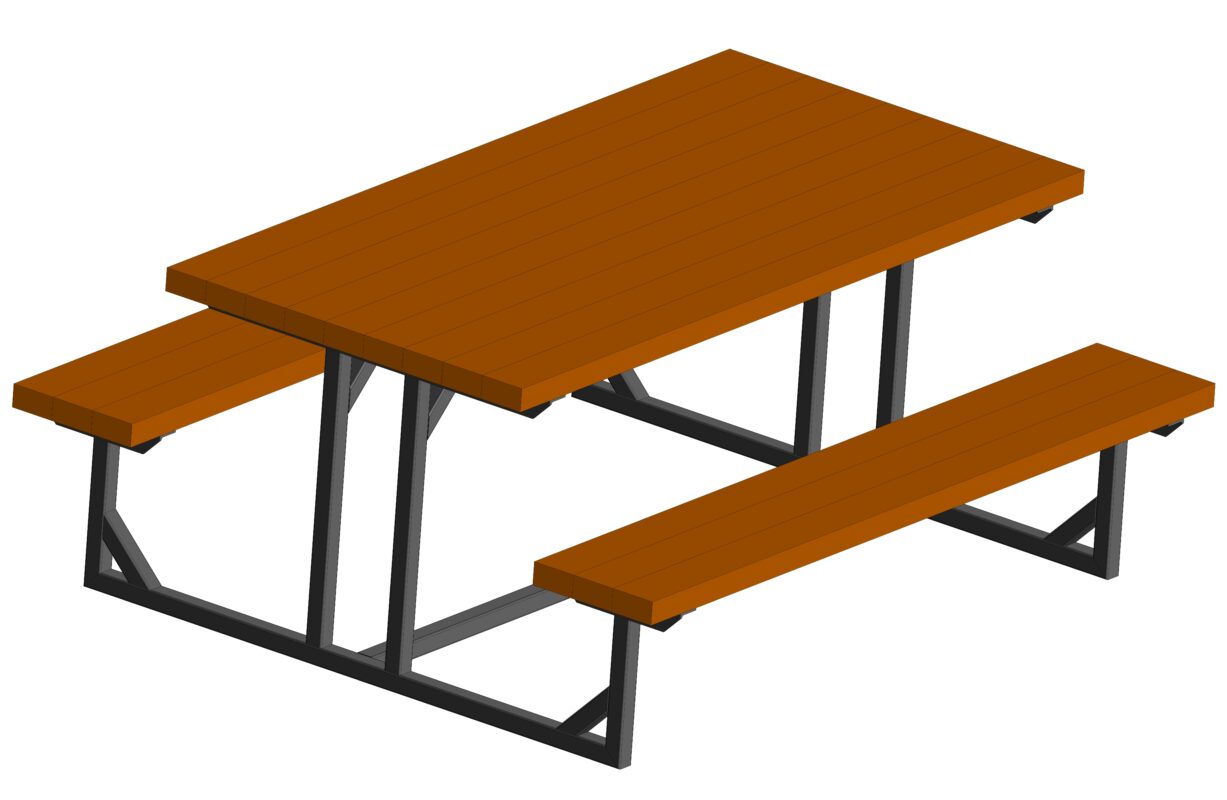 3D модель Стол с лавками 1800х1620х770 мм