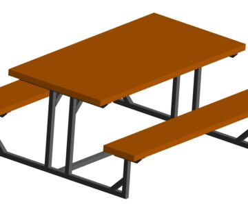 3D модель Стол с лавками 1800х1620х770 мм