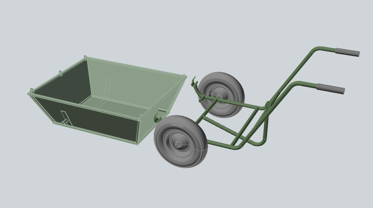 3D модель Строительная тачка самосвальная