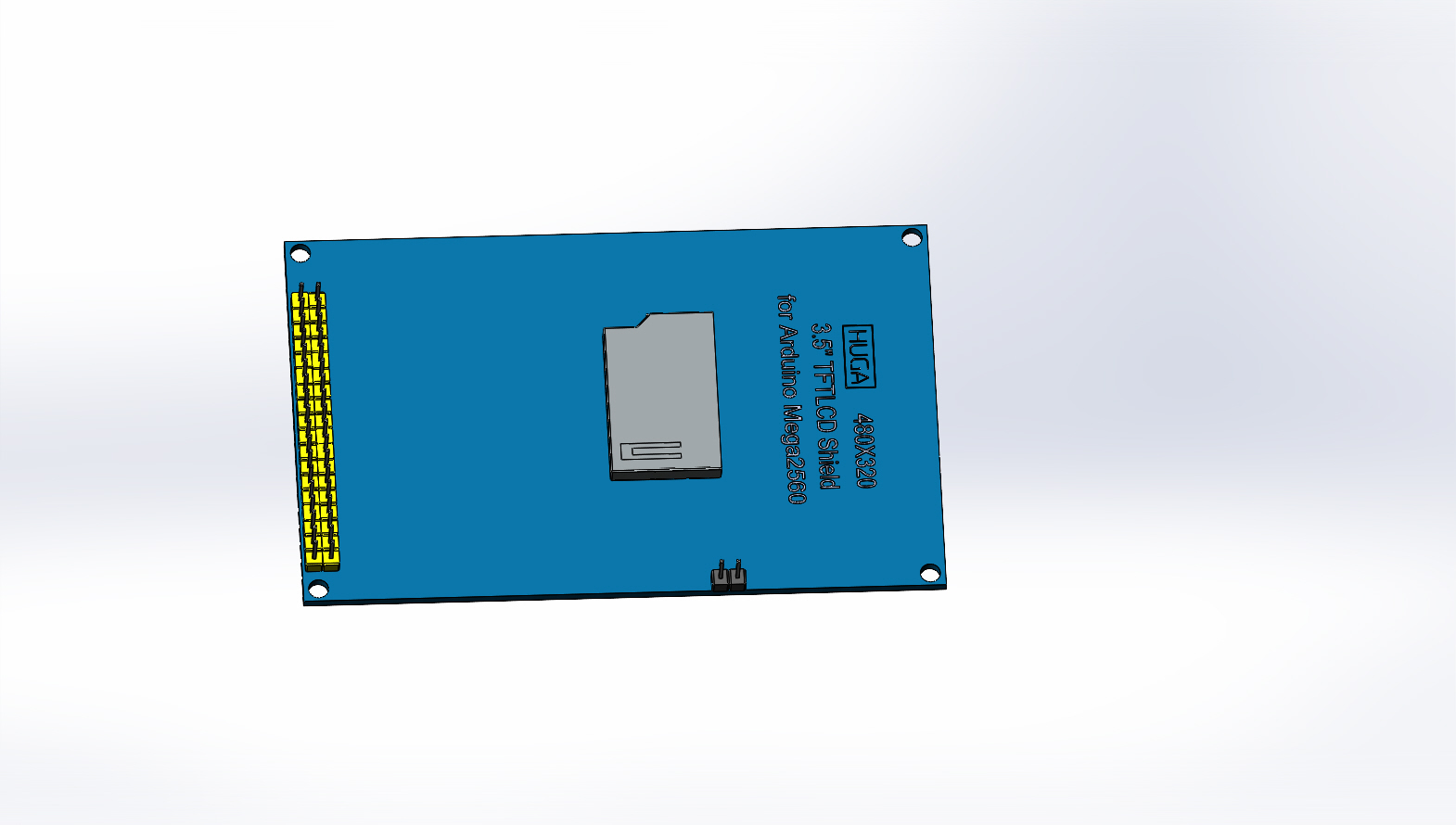 Utft Color Arduino 3D модель TFT LCD color for Arduino Mega 2560 320х480 - Чертежи, 3D ...