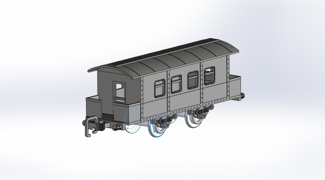 3D модель Пассажирский вагон для 3D-печати (Колея 30мм / Своими руками)