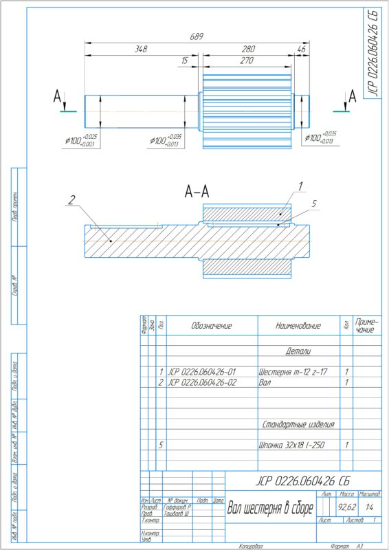 3D модель Ведущий вал шестерня