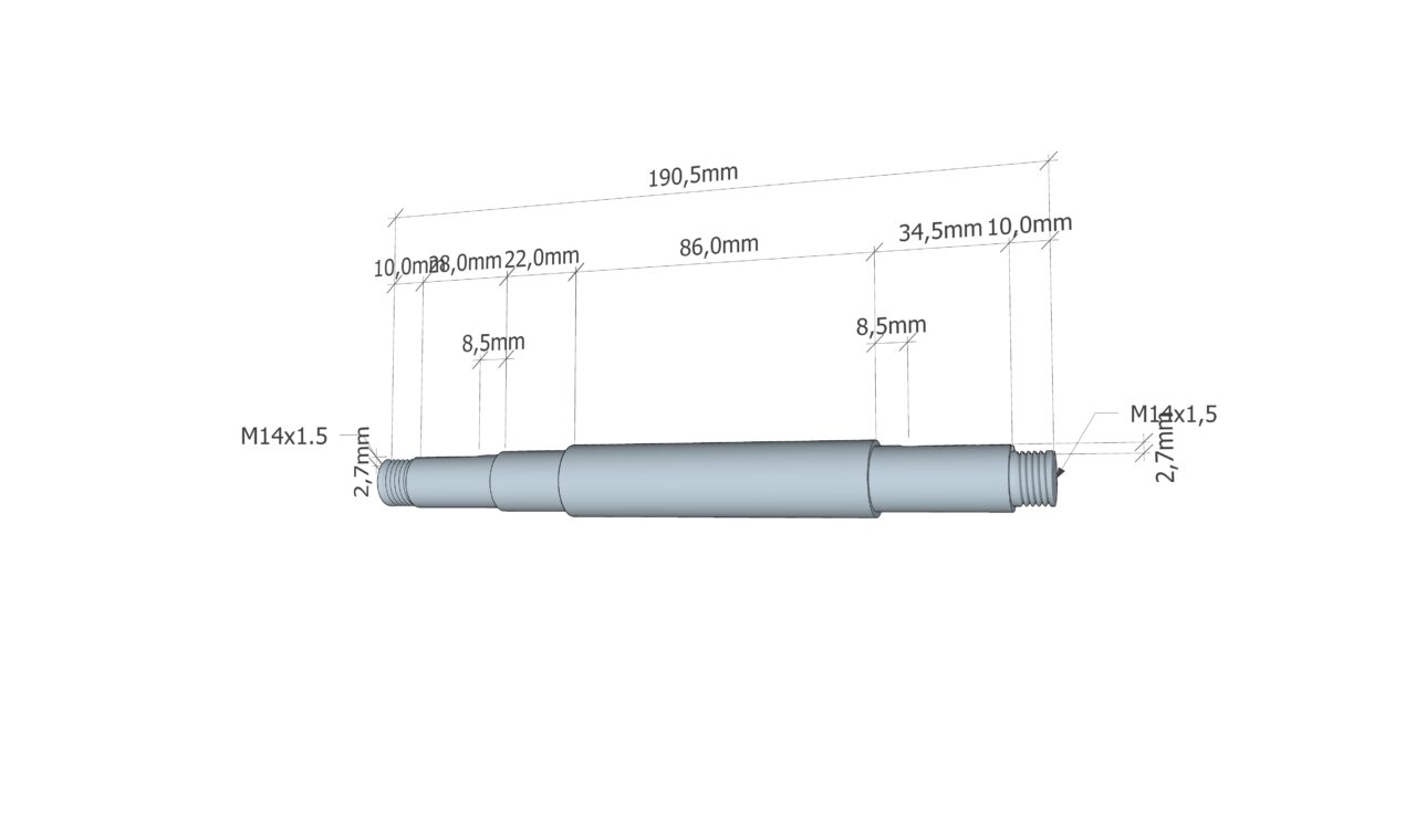 3D модель Вал для переделки фрикционного мотора швейной машинки