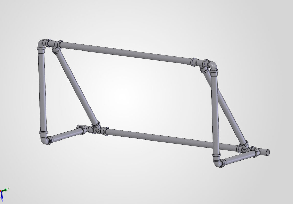 3D модель Ворота мини-футбола из канализационных труб ф50