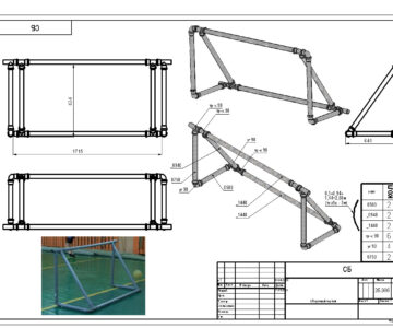 3D модель Ворота мини-футбола из канализационных труб ф50
