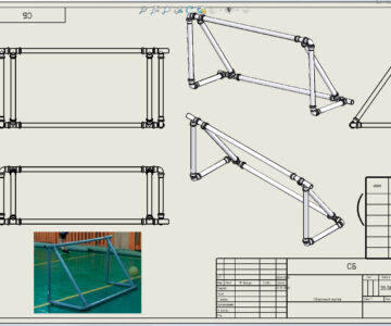 3D модель Ворота мини-футбола из канализационных труб ф50