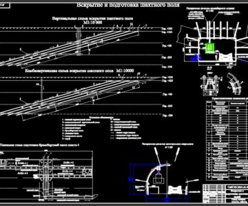 Чертеж Выбор из технологически возможного оптимального варианта вскрытия и подготовки шахтного поля - Вариант 9