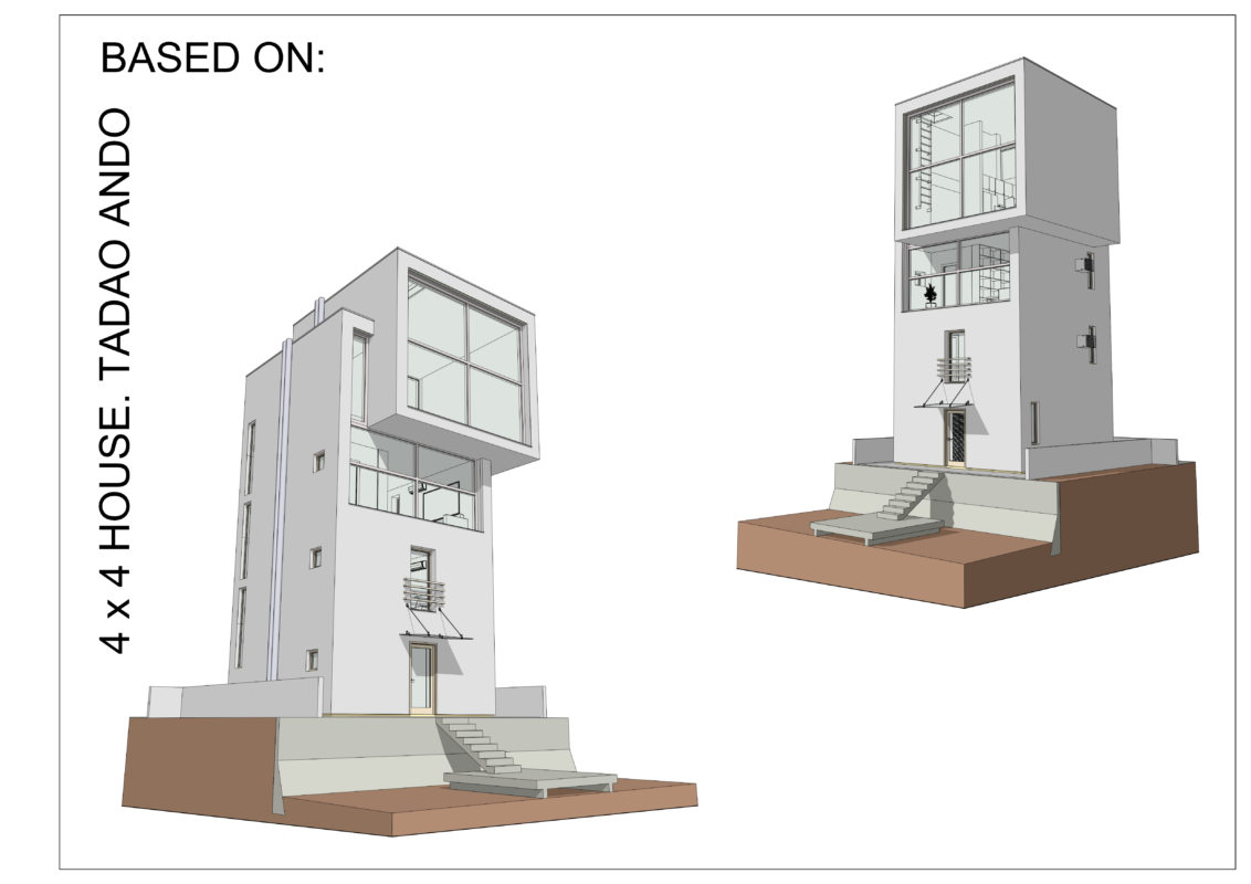3D модель Дом 4x4 Тадао Андо BIM модель ArchiCAD