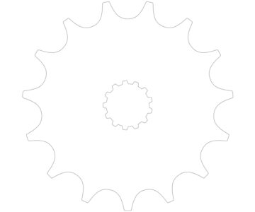 3D модель Звездочка Z=15 зубьев для мопед "Карпаты"