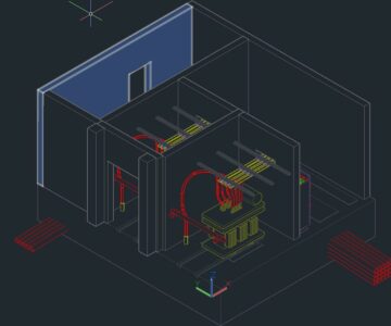 Чертеж Двухтрансформаторная подстанция проходного типа встроенная ТП-2х630/6/0,4 кВ