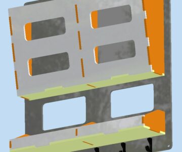 3D модель Настенный органайзер-карандашница из фанеры 3 мм (250х250х57)