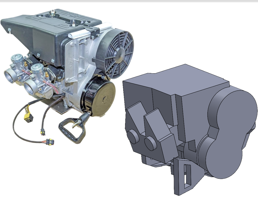 3D модель Габаритная 3D-модель двигателя РМЗ-550 C40503900
