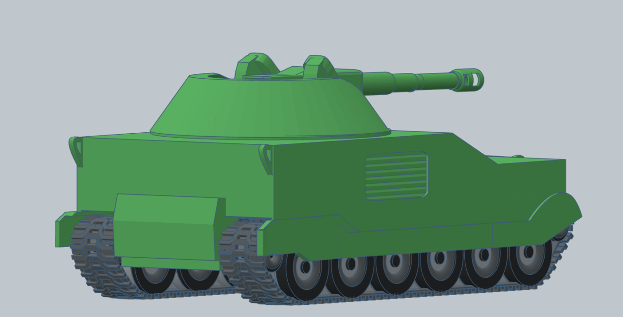 3D модель Танк из мультфильма Полигон 1977