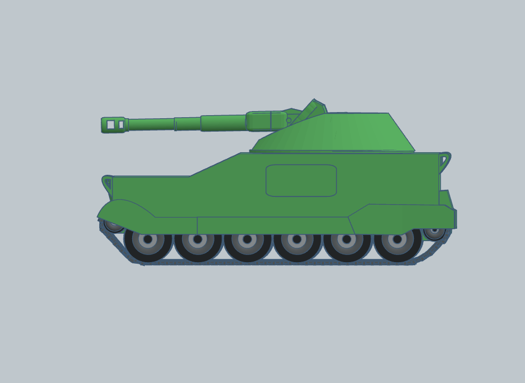 3D модель Танк из мультфильма Полигон 1977