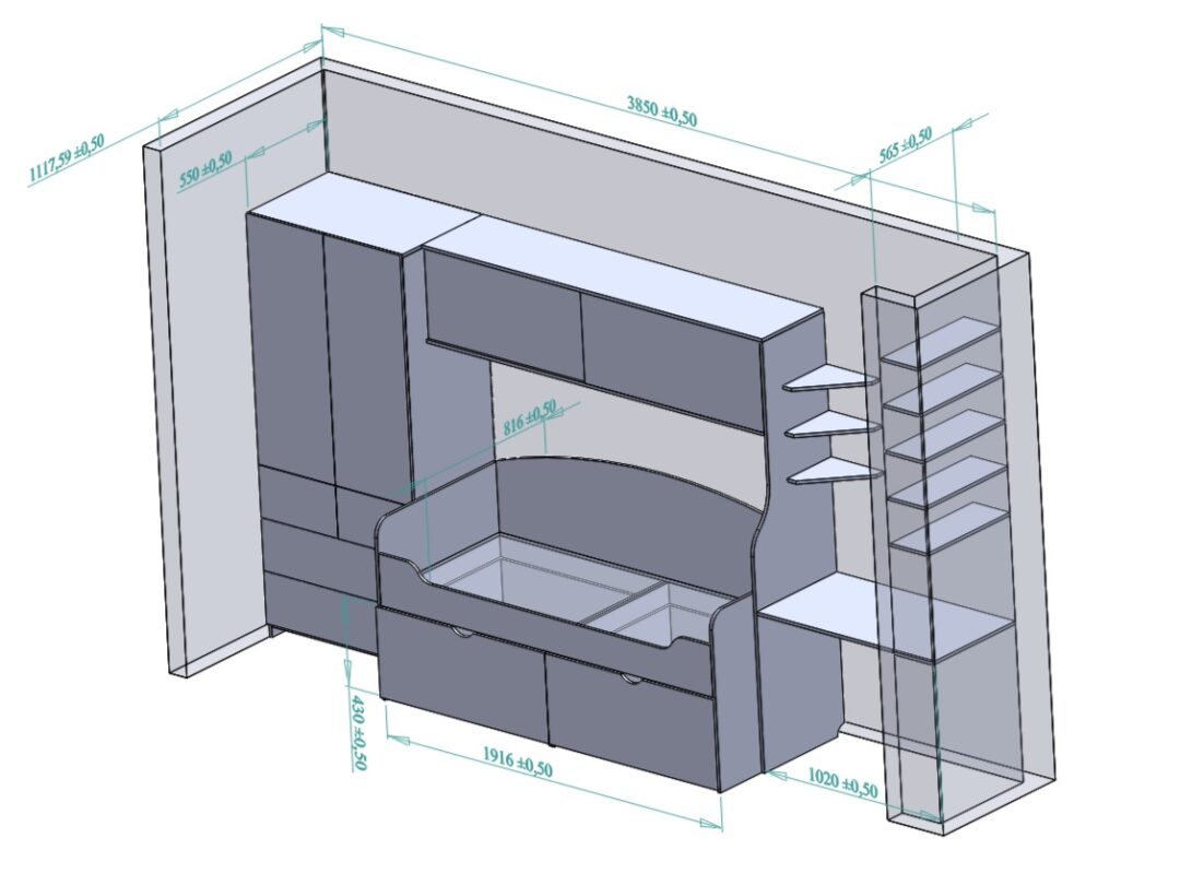3D модель Мебель для детской спальни 3D