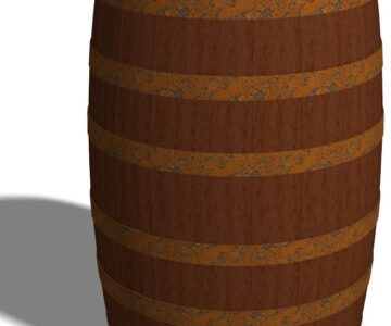 3D модель Бочка деревянная 50 л заливная сухотарная ГОСТ 8777-80