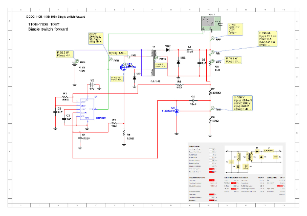 Чертеж Схемы преобразователей с топологией Half-bridge, Flyback, Single-switch forward, Boost+Full Bridge Inverter