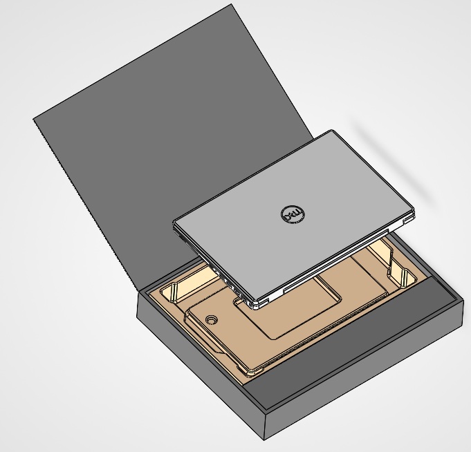 3D модель Ноутбук DELL Latitude 5550 в коробке